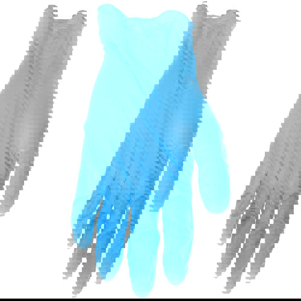 Disposable Gloves: Medium, 4 mil Thick, Nitrile, Industrial Grade